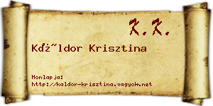 Káldor Krisztina névjegykártya