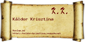 Káldor Krisztina névjegykártya