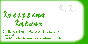 krisztina kaldor business card